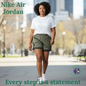 Nike Air Jordan Women's 4" Dri-FIT Shorts FN5134-222 | Cacao Wow Olive | Size XL